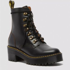 Black Leona Dr. Martens Boots - basically brand new, worn once in box